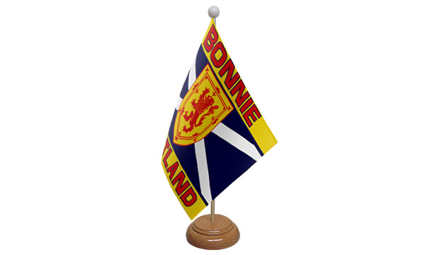 Bonnie Scotland Small Flag with Wooden Stand